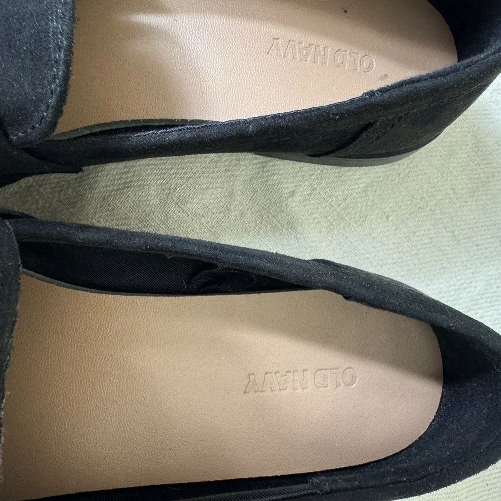 Old Navy Black Jack Jas Faux Suede Penny Loafers Shoes Womens 10 Dark Academia